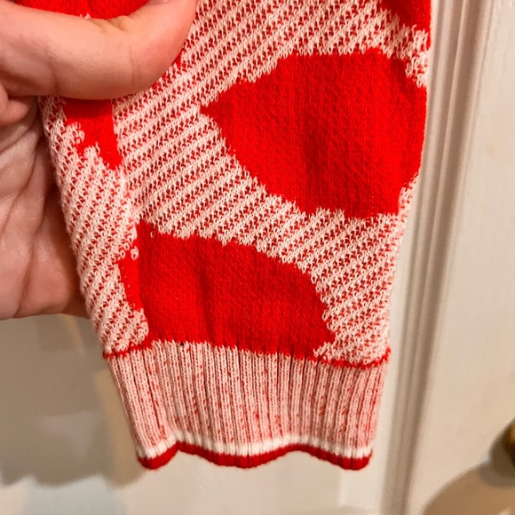 FINAL PRICE Tyler Boe Lily Pad Floral Knit Top, Flame Sweater - Picture 4 of 11